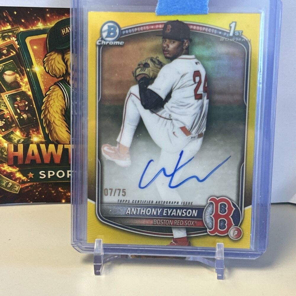 2025 1st Bowman Draft Chrome Yellow  Anthony Eyanson Auto /75 RC SSP Red Sox
